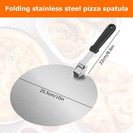 XCDMJ Pizza Peel Turning, Heavy Duty Pizza Paddle, Metal Pizza Spatula, Professional Pizza Shovel, Foldable for Easy Storage for Homemade Pizzas, Pastries, Dough, Bread, Cakes etc, 10 Inches