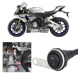 Motorcycle Handlebar Switch, Akozon 22 mm Waterproof Spotlight Handlebar Light Switch Motorcycle ATVs Modification Switch Single Steel