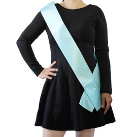 FENDOLE 12 Pack Light Blue Blank Sash,Plain Satin Sashes,Sashes for Pageants,DIY Sashes for Party Decorations,Blank Sashes for Pageants