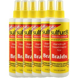 Sulfur 8 Sulfur-8 Dandruff Treatment For Braids 12 Ounce Spray (354ml) (Pack of 6)