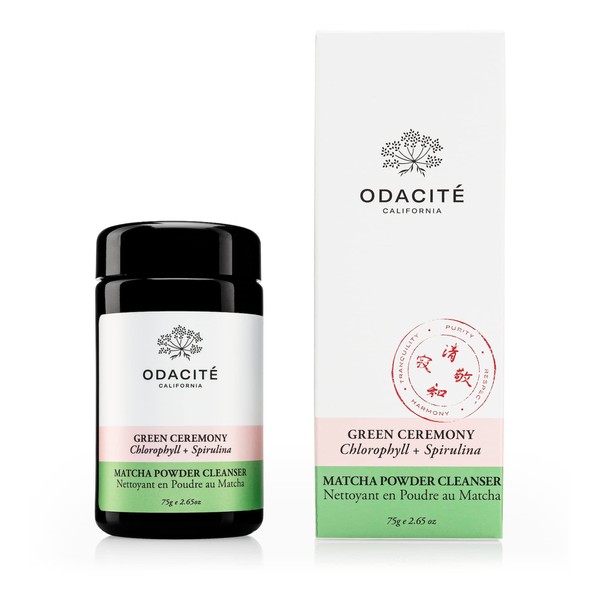 Odacité Face Serum for Anti Aging - Green Ceremony Matcha & SpirulinaDeep Cleanser Glow Recipe - Removes Dead Skin, Impurities, Excess Dirt & Oil, Helps Maintain Luminous & Youthful-Looking Skin, 2.17 oz
