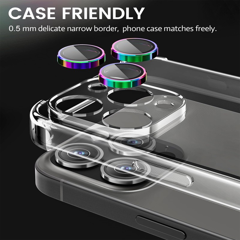 Doopwxcc for Pro/Pro Max Camera Lens Protector, 9H Hardness Tempered