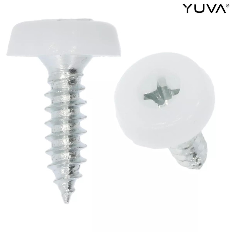 YUVA Number Plate Oversized Screws Plastic Top, Number Plate Screws