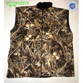 ZooFleece Shadow Grass Vest Brown Waterfowl Duck Hunting Camouflage Unisex S-XL - M