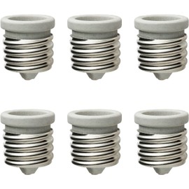 Diodesy- E26 to E39 Socket Adapter Medium to Mogul Screw Bulb Socket 40W Ceramic and Metal Construction Solution for Bulb-to-Fixture Compatibility Ceiling Fan Pendant Wall Sconces UL Listed Pack of 6