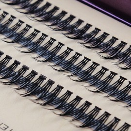 BODERMINCER 8-16mm to Choose Fish Tail Design 120pcs Thickness 0.1mm C Curl 12 Root Women Lady Individual Black False Eyelash Cluster Eye Lashes Extension Tools (10mm)