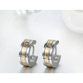 Hoop Earrings, Unisex, Rome, Stainless Steel Earrings, Fashion Accessories, Birthday, Anniversary, Christmas, Valentine's Day, Boyfriend Gift, Stainless Steel