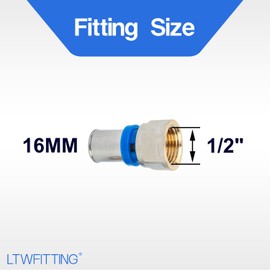 LTWFITTING Press Fitting with 1/2 Inch Female Thread for Pipe 16 mm (Pack of 5)