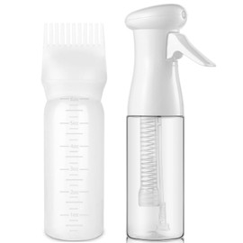 Zicotour Continuous Hair Spray Bottle and Root Comb Applicator-Bottle Hair Oil Applicator Oiling Bottles for Dye Water Mister for Hairstyling