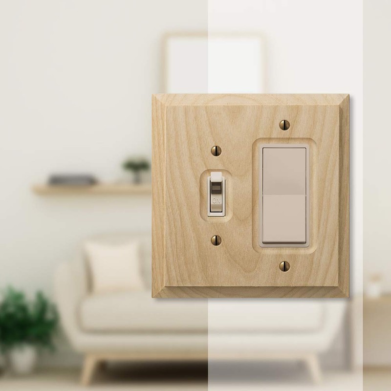 Amerelle Baker Single Toggle/Single Rocker Unfinished Wood Wallplate