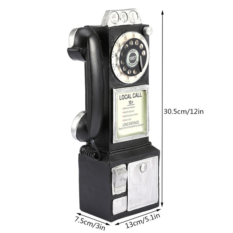 Retro European Style Telephone Model Decor Home Resin Craft Window
