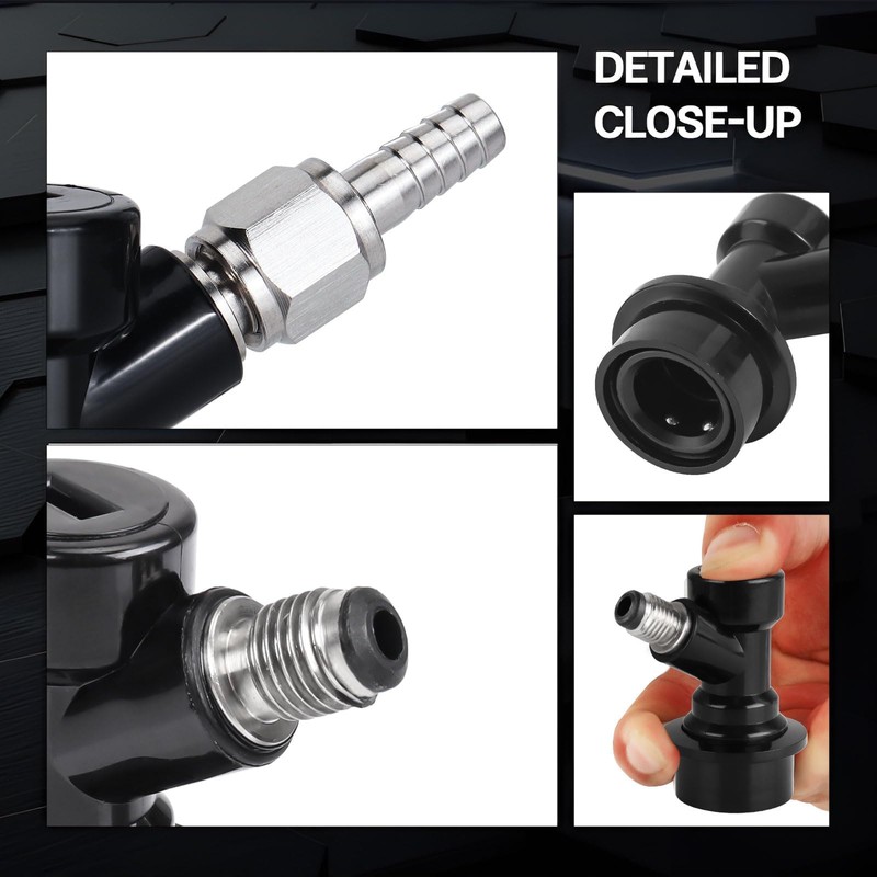 MRbrew 2 Pcs Ball Lock Disconnect with Stainless Steel 1/4''