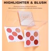 Mysense 5 Colors Face Blush Palette,Makeup Bright Shimmer Matte Powder