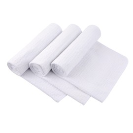 SINLAND Water Absorbent Microfiber Dish Wipes Waffle Towels Dish Cloths (White, 3 Pieces)