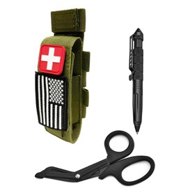TQ Pouch Holder Tactical Tourniquet Pouch Holder, Molle Attachment Tourniquet & Trauma Medical Shear Duty Belt Holster