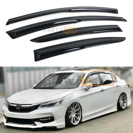 Fits for 2013-2017 9th Generation Honda Accord JDM 3D Wavy Mugen Style Window Visor Rain Guard Deflector
