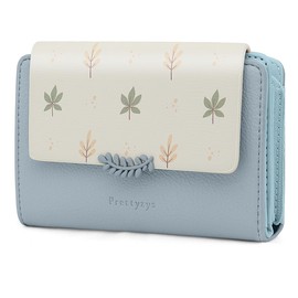 REETEE Women's Small PU Leather Purse, Women's Small and Short Format Purse, Many Compartments, Women's Purse with 10 Card Slots and Zip Coin Compartment Wallet, Z-blue, Modern