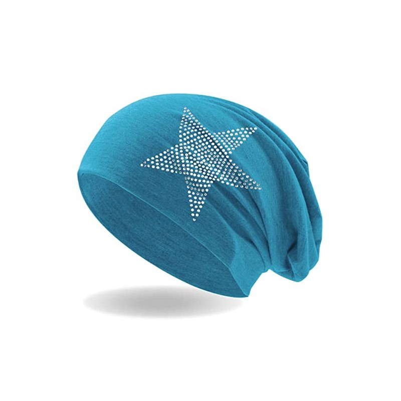Hatstar Rhinestone Star Women's Beanie Hat, Elastic Slouch Long Beanie