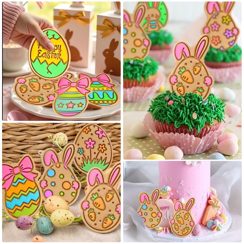 9 Pcs Easter Cookie Cutters Set, 3D Bunny Egg Shape