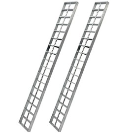 MASSLUNT Galvanized Steel Drain Grate 24x3 in for Polylok Skinny Trench, B-Class 28100 lbs Heavy-Duty Outdoor Driveway Channel Drainage Grate, Silver Rectangle Replacement Metal Sewer Cover 2pcs