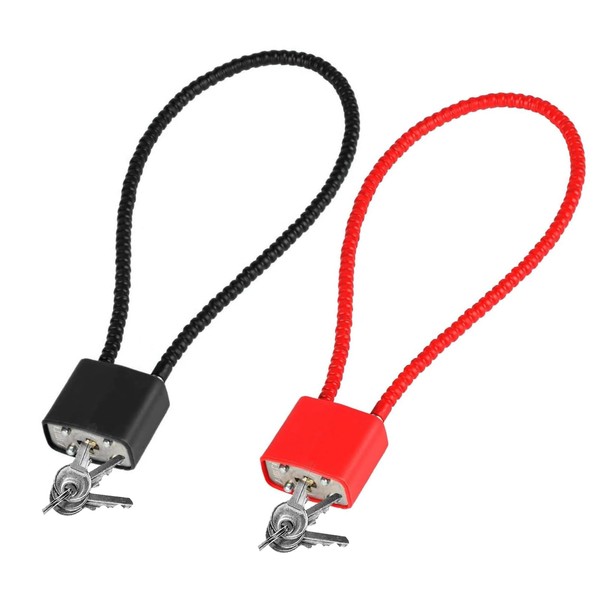 FDHBDF 2-teiliges Kabelschloss mit Schlüssel, stabiles Vorhängeschloss mit langem Schnappverschluss,