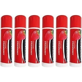 MM Chapstick Strawberry Lip Balm - Moisturising & Protective - Long-Lasting Hydration for Dry Lips - 4g Tube - SPF10 (6 Pack, 10, gram)