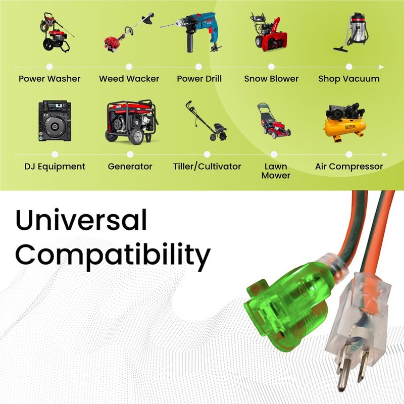 Go Green Power Inc. (GG-14000) 12/3 SJTW Outdoor Extension Cord,