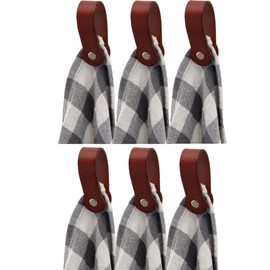 Brute Strength - Magnetic Towel Holder Leather - Cognac 6 pcs - for Kitchen, Bathroom, Bath, Hook