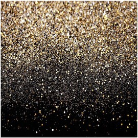 CYLYH 8X8ft Black and Gold Backdrop Glitter Backdrop Golden Spots Backdrop Vintage Background Graduation Prom Wedding Glitter Dot Party Decor