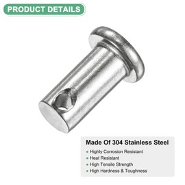 M METERXITY 4-Pack Single Hole Clevis Pins, M8 x 16mm 304 Stainless Steel Flat Head Clevis Pins for Mechanical Linkage/Fixed Parts/Ship Rigging, Link Hinge Pin Reusable
