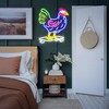 LIUOZHTEA Dimmable Chicken Neon Sign for Wall Decor Funny Skateboarding