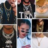 Suplight Monogram Name Necklaces, Necklace Letter C, Bling Hip Hop