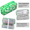 Large Capacity Pencil Case Pouch 3 Compartments Pen Bag for