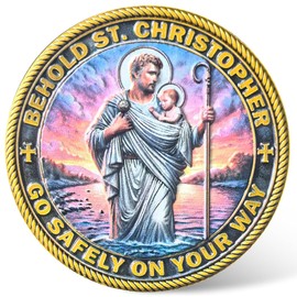 St. Christopher Protection Coin - Travel Blessing & Prayer Token for Safety, Spiritual Gift for Loved Ones ﻿