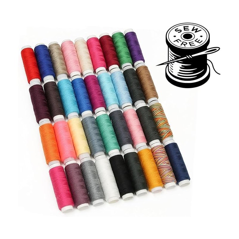 2 pcs Strong Polyester Sewing Thread - Black, 100m Length,