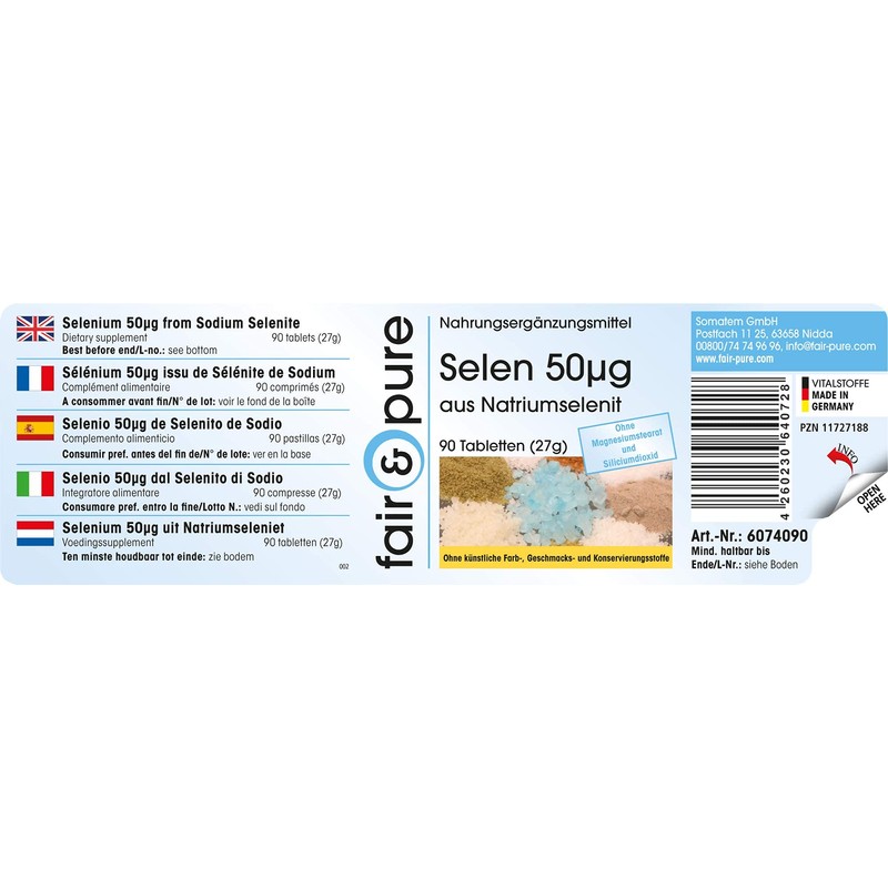 Fair & Pure® - Selen 50μg Tabletten aus Natriumselenit -