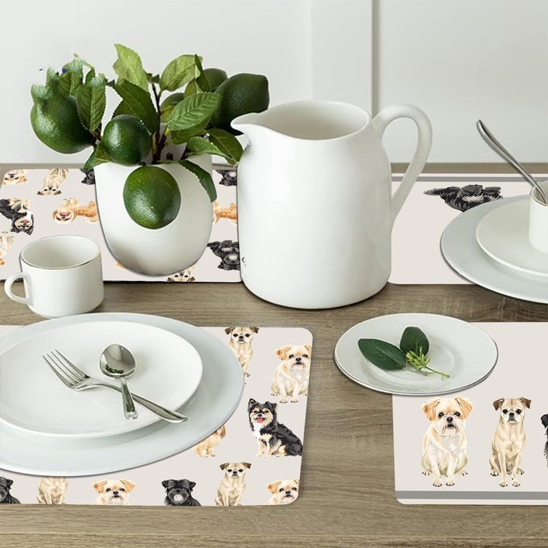 Placemats and Coasters Set 8-Piece (4+4) – Heat-Resistant, Waterproof, Non-Slip