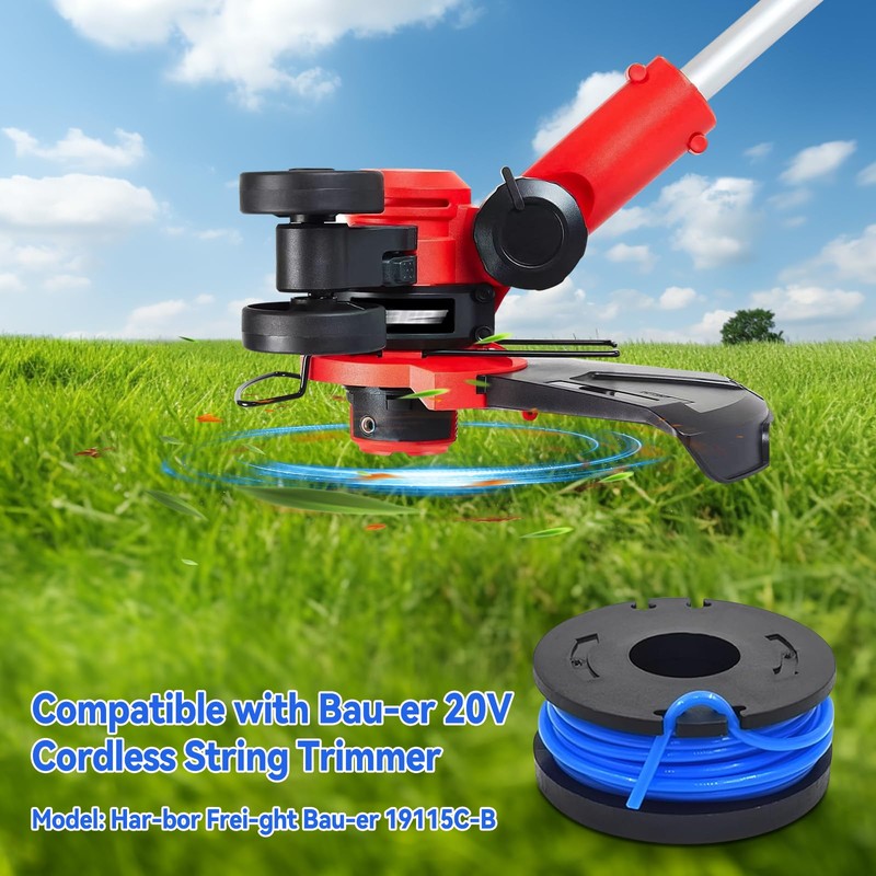 String Trimmer Spool Fit for Harbor Freight Bauer 19115C-B 20V,