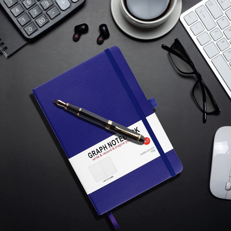 HIJYOO A5 Graph Paper Notebook, Squared Notebook 200 Pages A5