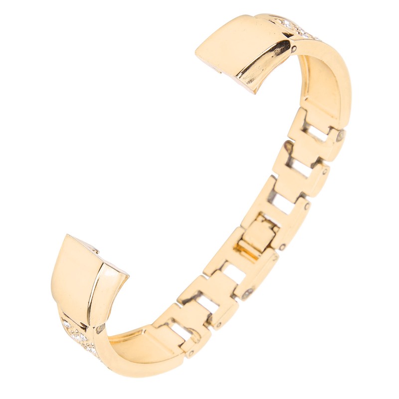 Stainless Steel Bracelet Women Inlay Rhinestones Wristband Wrist Decoration for