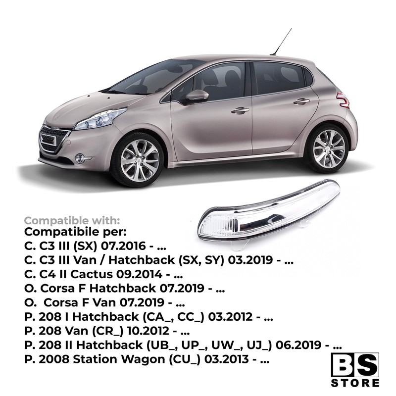 BSSTORE Side Indicator for 208, C3 C4, Corsa F (Left