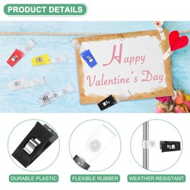 M METERXITY 20-Pack Garden Flag Clips Anti-Wind, Yard Flag Clips, Small Garden Flagpoles Clips, Plastic Lawn Yard Flag Pole Clips for Small Flags/Outdoor Flag/Garden Flag Poles [Black,White]