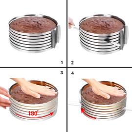 NEWLINE NY 3つのサイズは、ラウンド3のセット、ケーキムースリングを形成するメッキを成形します (2個のケーキリング)