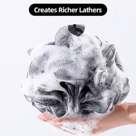 Fu Store Loofah Sponge Shower Loofahs 50g Bath Sponges Mesh Balls Body Scrubber Exfoliator Wash Back Scrubber Bathroom Men Women 4 Pack Scrubbers Cleaning Bathing Accessories