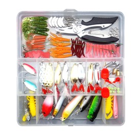 JZK 106 x Fishing lures kit soft fishing jigs metal lures hook small Minnow lure with box for freshwater saltwater fishing