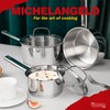 MICHELANGELO Saucepan Set 3 Sizes, Stainless Steel Sauce Pan with