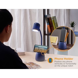 Bostitch Office LED2105-NVY Dimmable Lamp with Storage Cup, Three Brightness Levels, Touch Sensitive Dimmer, Energy-Efficient, Blue