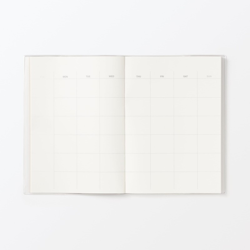 MUJI - Cuaderno de calendario sin fecha, mensual/diario, A5, mensual,