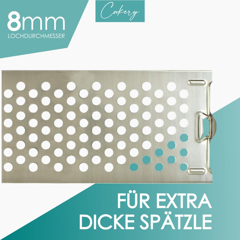 Cookery - Spaetzle slicer made of stainless steel (dishwasher safe).