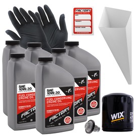 Factory Racing Parts Oil Change Kit Compatible with Jeep Cherokee 1991-2001, Comanche 1991-1992, Grand Cherokee 1993-2004, Wrangler 1991-2006 4.0L 10W-30 Full Synthetic Oil - 6 Quarts